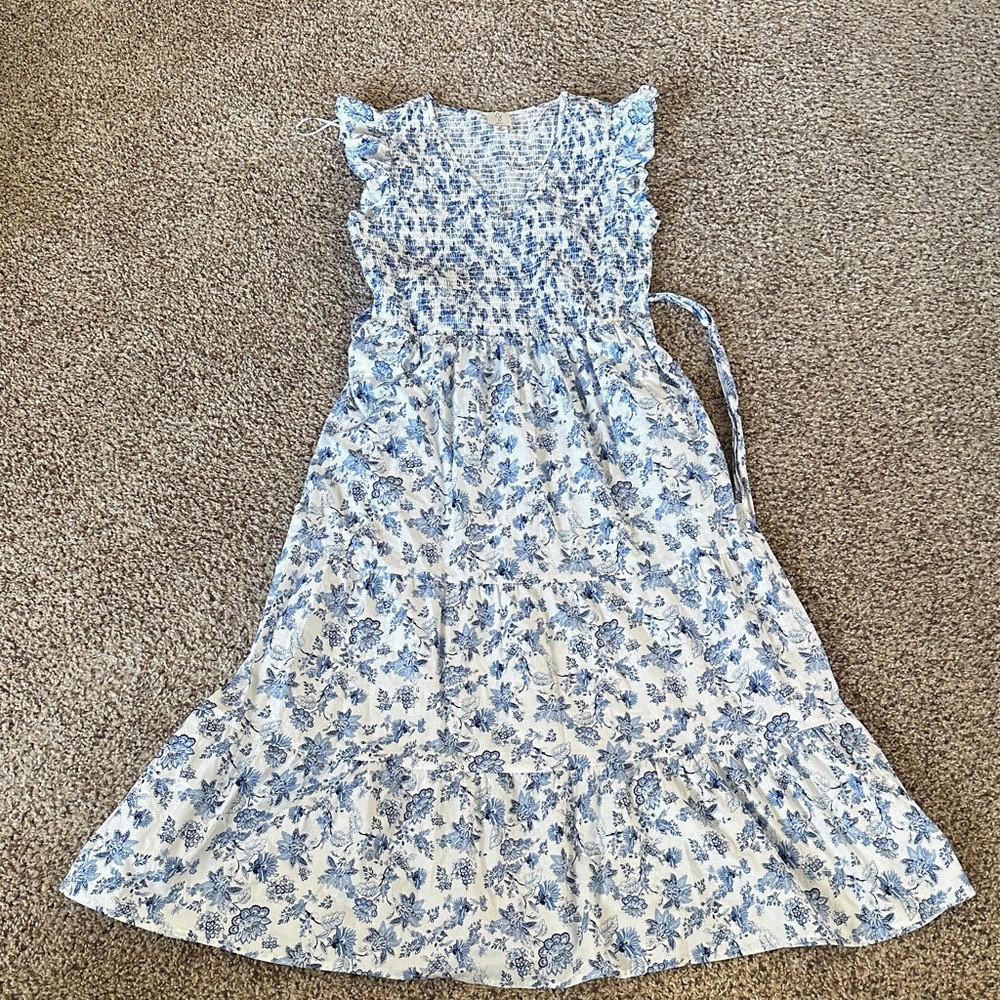Joie Floral Blue and White Maxi Dress